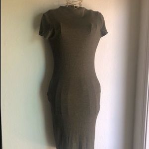 Green knit dress